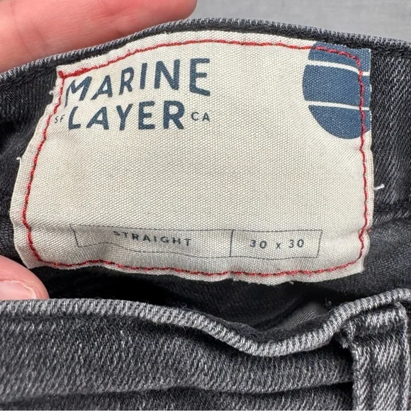 Marine Layer Black Straight Leg Jeans 30x30 Mens - Picture 7 of 14